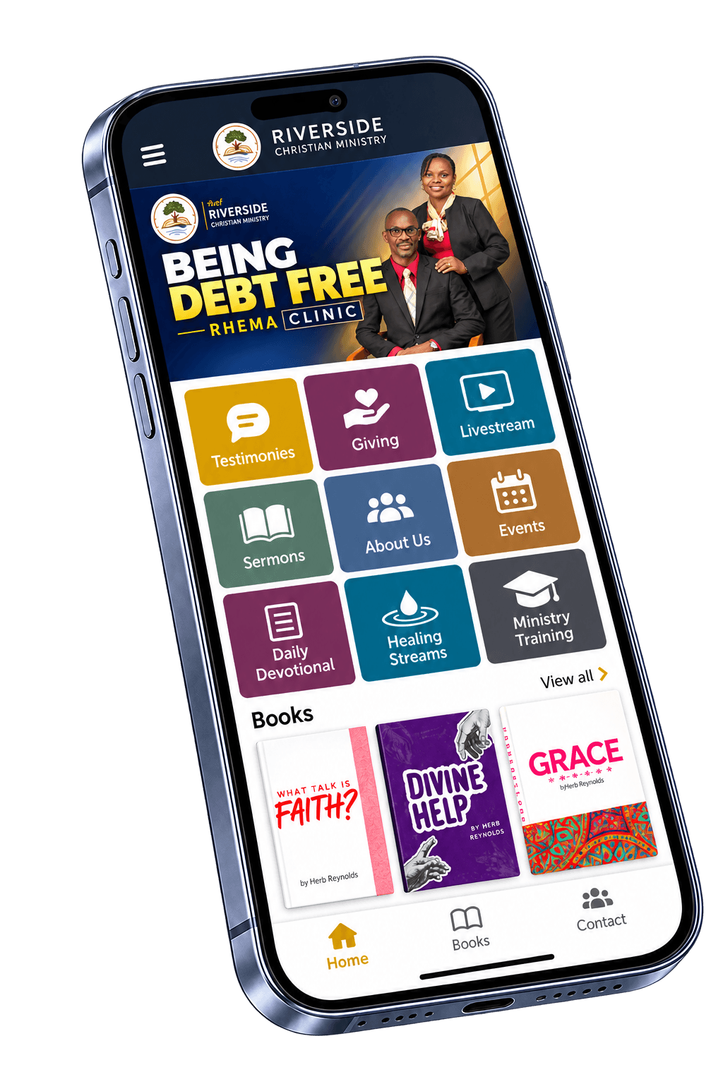 Preview of the Riverside Christian Ministry mobile app